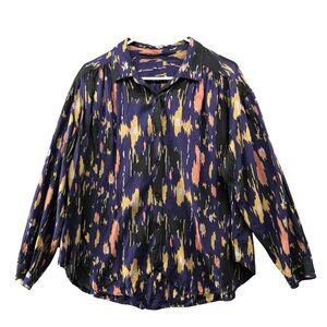 Urban Outfitters Long Sleeve Button Up Shirt Womens L Printed Relaxed Boho